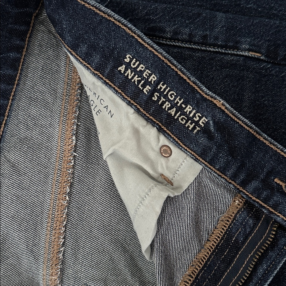 American Eagle high rise ankle straight jeans 14 short - Picture 5 of 8